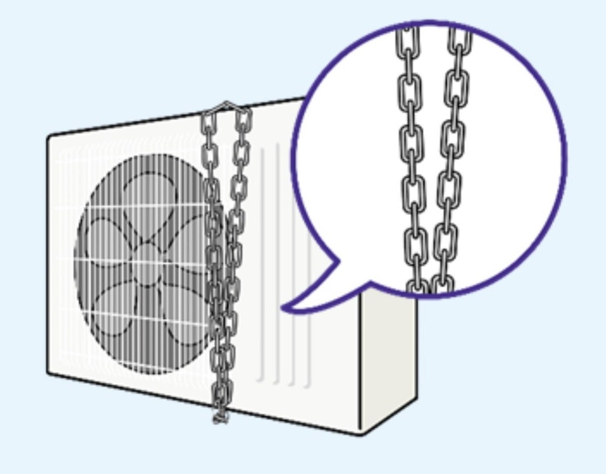 室外機泥棒ワイヤ