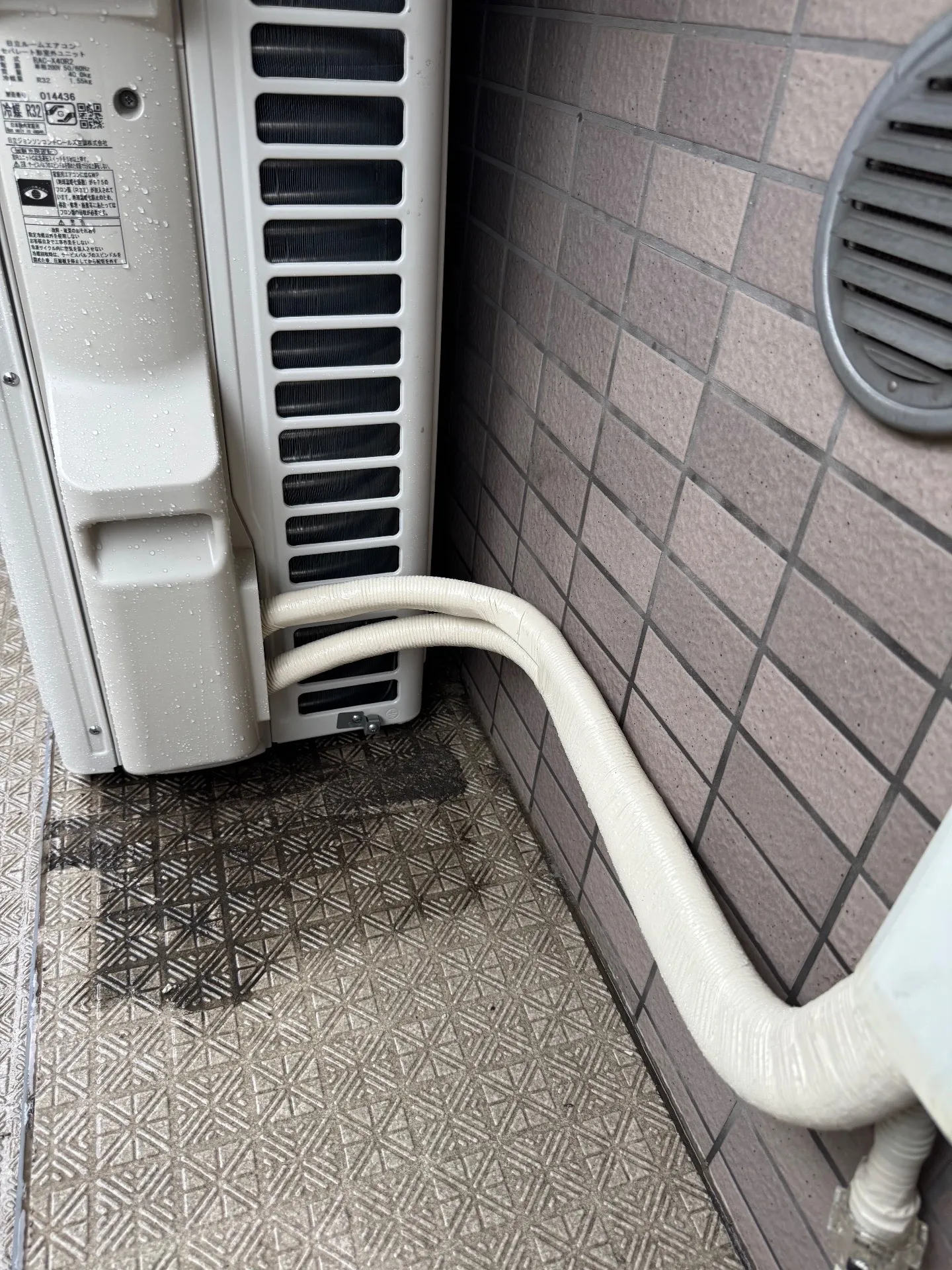 施工後配管接続部