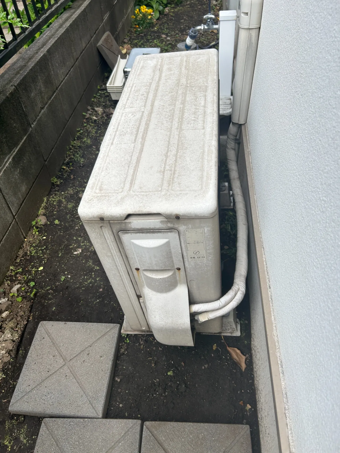 施工前室外機裏配管