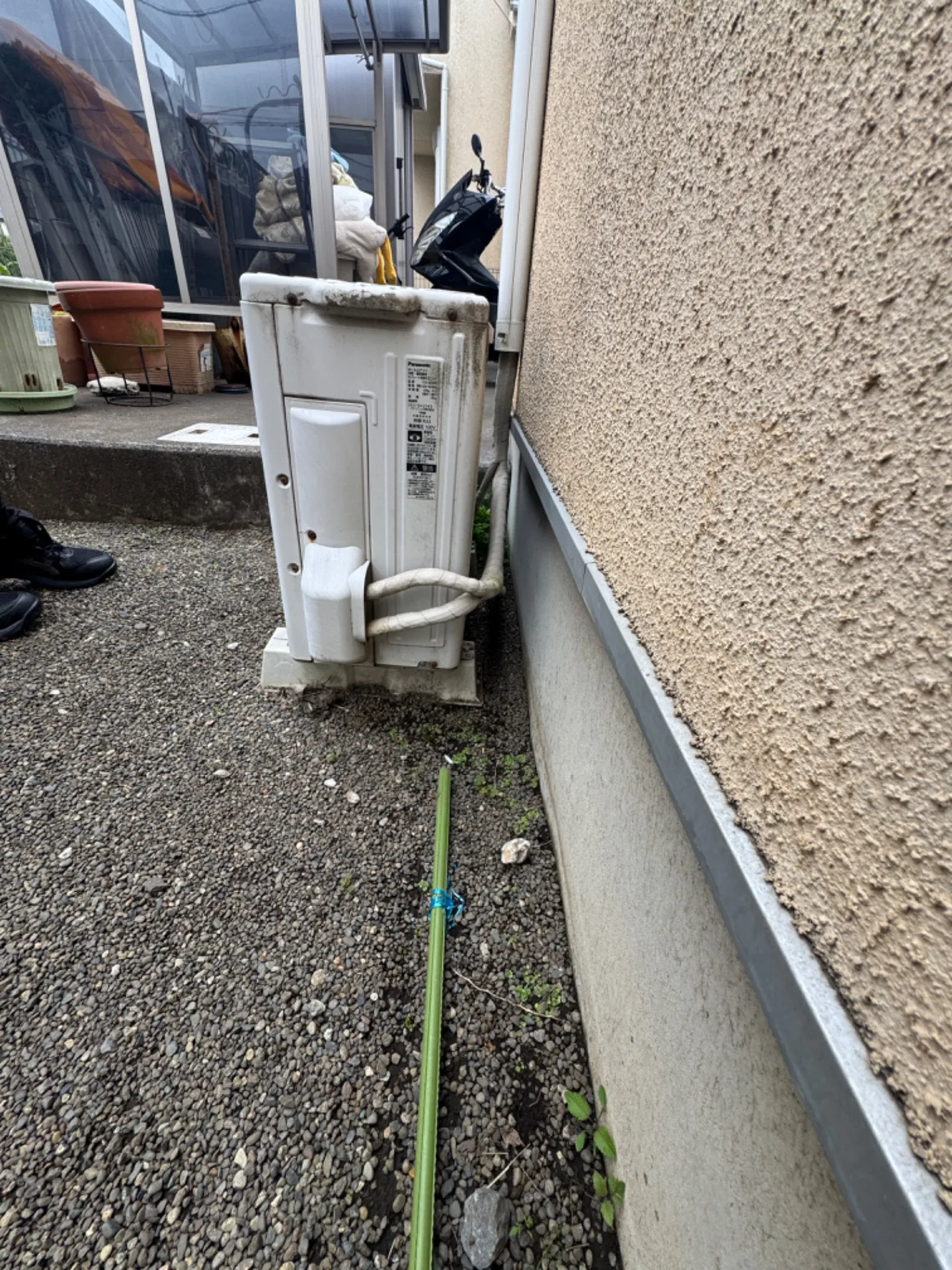施工前室外機裏配管