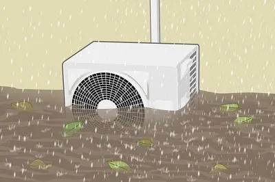 台風・豪雨に備える！エアコンの室外機の水没を防ぐ効果的な対策